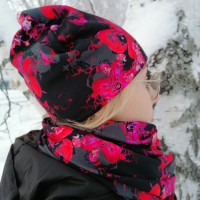 Tuubihuivi Hehkuva punainen tai fuksia