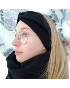 Tuubihuivi Talvi-neulos musta