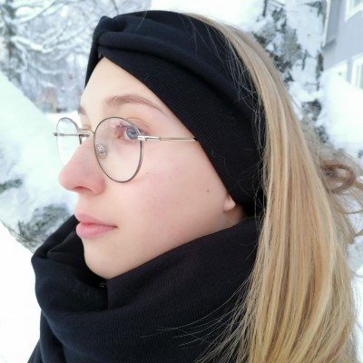 Tuubihuivi Talvi-neulos musta